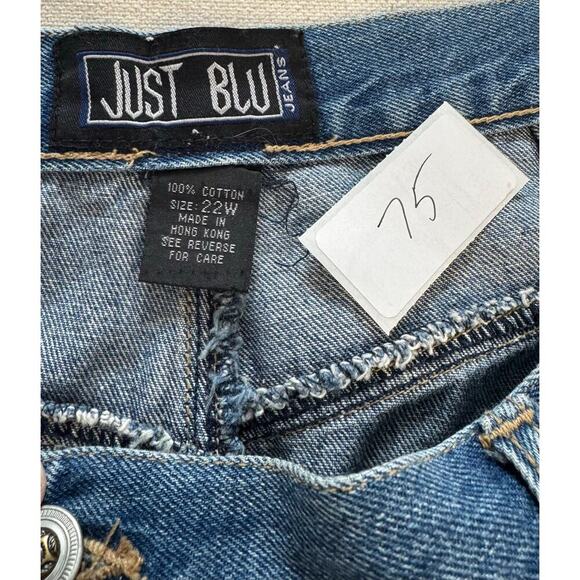 Vintage Plus Sized Just Blu Sequin Mermaid Skirt 22W Denim Back Slit 90’s - Picture 8 of 10